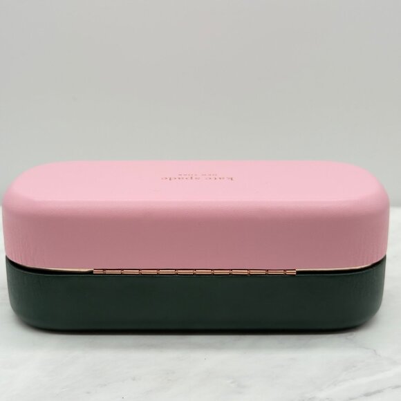 Kate Spade Pink Green X Large Authentic Sunglasses Eyeglasses Case w/ Cloth - Picture 3 of 6